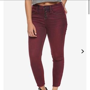 Denim Red Wash Hi-Rise Super Skinny Jeans